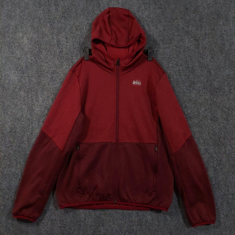 REI Co-op Jacket Youth XLarge 18 Red‎ Hooded Fleece Full Zip Polyester Outdoor